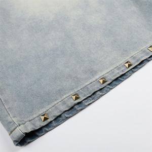 Shorts en jean délavé de qualité supérieure pour femme, taille mi-haute, respirants, séchage rapide, 100 % coton, pour l'été, prix direct usine - Product Image 4