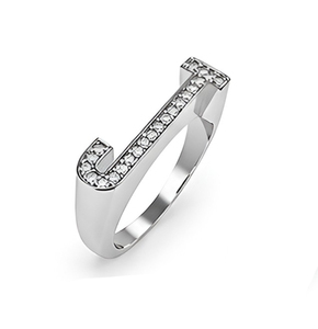 Exclusive 925 Sterling Silver Alphabet <b>Name</b> <b>Ring</b> Diamond Look CZ Custom Jewelry Gift For Men Women - Product Image 2