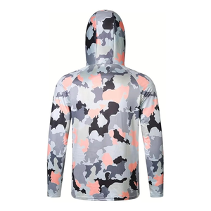 Chemises de pêche pour hommes à manches longues en polyester avec protection solaire UPF 50+, logo personnalisé, camouflage ventilé, anti-UV - Product Image 2