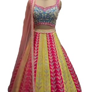 Dernière Designer Faux Georgette Broderie Séquence Travail Lehenga Choli Par Fab Zone - Product Image 1