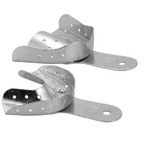 Ensemble de 10 porte-empreintes dentaires Azicon - Acier inoxydable réutilisable, autoclavable, perforé, pour empreintes buccales supérieures et inférieures - Product Image 4