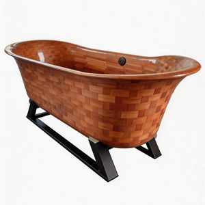 Hot Sale 100% Original New Design Powder Coat Iron Support Base Modern Classic Indoors Outdoors Single Wooden Parquetted Bathtub - Product Image 1