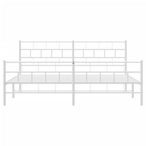 Cadre de lit en métal blanc en acier 72 x 84 pouces - Product Image 5