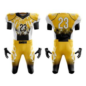 Ensemble d'uniformes de football américain personnalisés, respirant, maillot sublimé, pantalon court, imprimé, pour l'entraînement et les matchs, pour hommes, athlètes adultes - Product Image 2