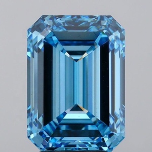 Calidad Premium Fancy Vivid Blue Color 5 quilates Corte Esmeralda VS Clarity Lab Grown Diamante suelto para anillo o collar solitario - Product Image 3