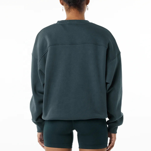 Quality Control Support Manufacture Women's <b>Leopard</b> <b>Print</b> Cotton Blend Wide Neck Design Baggy Boxy Oversize Shape <b>Sweatshirt</b> - Product Image 3