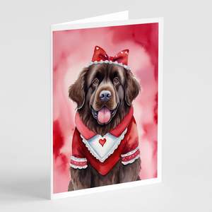 Newfoundland My Valentine Cartes de vœux Pack de 8 capricieux A7 Taille 5x7 Cartes vierges avec enveloppes - Product Image 1