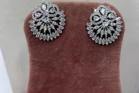 Pendientes pequeños de diamante con rubor dorado, pendientes de lujo, conjunto de pendientes brillantes para mujer, joyería para fiesta - Product Image 2