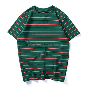 Camisetas Oem de alta calidad para hombre, fabricantes chinos de ropa, camiseta a rayas, cuello redondo, camisetas a rayas de gran tamaño - Product Image 3