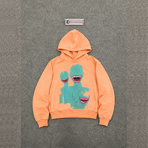 Sudadera con Capucha Oversize de Moda Urbana con Estampado Gráfico de Melocotón y Alien, Diseño Casual Oversize con Bolsillo Delantero, Ajuste Regular, Sudadera con Capucha Gráfica Artística - Product Image 5