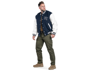 New Trendy Lettermen Bomber Jacket 100% Wool/Polyester/Cotton Canvas Casual <b>Winter</b> Front Logo Customizable Fabric <b>Fleece</b> Lining - Product Image 2