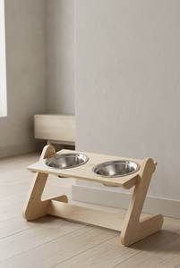 Bol d'alimentation pour animaux de compagnie en bois multifonctionnel, adapté aux chiens, aux chats et aux autres animaux domestiques, avec une finition soignée - Product Image 2