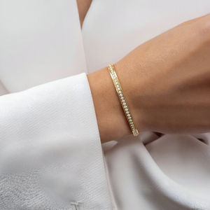 Cut Lab Diamond Gold Women's Tennis <b>Bracelet</b> DEF Color VVS VS Clarity Brilliant Cut 2 Carat 12 Gram Bulk Direct Factory Supplier - Product Image 3