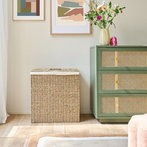 Cesto de lavandería de mimbre con 2 compartimentos, hecho a mano, cesta de almacenamiento ecológica, venta al por mayor, hecho en Vietnam - Product Image 6