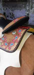 Silla de montar de cuero genuino para equitación western, para carreras de barriles, con cabezada a juego, para mayoristas, de temporada - Product Image 6