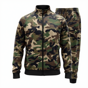 Survêtement décontracté d'hiver pour homme en coton lourd 100% avec imprimé camouflage numérique - Product Image 4