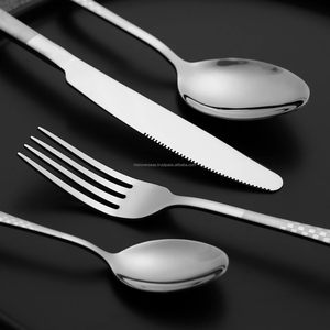 Ensemble de couverts en acier miroir avec poignée martelée pour les repas d'hôtel et de restaurant Commande minimum 10 pièces - Product Image 4