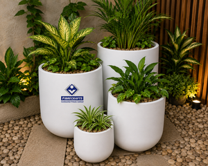 2026 Indian Manufacturer's High Quality Fibre Glass PE Coated Modern Stylish Floor Outdoor Self Watering Decorative Flower Pots - Product Image 3