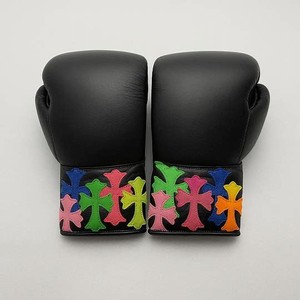 Guantes de Boxeo Profesionales de Alta Calidad, Negros, Totalmente Personalizables, con Cordones Dorados, 100% Cuero Vacuno Original, Guantes de Kick Boxing - Product Image 2