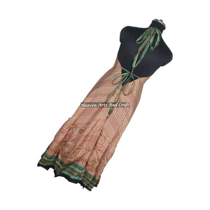 Nuevo Vestido de Seda Sari Vintage Indio de Moda en el Mercado Italiano, Vestido de Noche Elegante sin Mangas para Mujer - Product Image 3