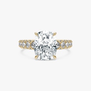 Anillo de Diamantes con Corte Personalizado 3CT, Oro Amarillo con Piedras Laterales, Fabricante de Joyería Fina, Venta al Por Mayor - Product Image 3
