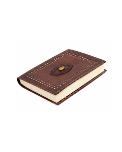 Leather <b>Journal</b> Notebook | Handmade Style Brown Leather Diary with Gemstone Cover | <b>Writing</b>, Sketchbook & Travel <b>Journal</b> - Product Image 3