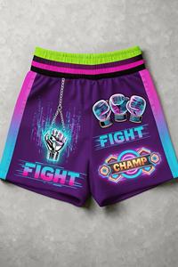 Shorts de boxe personnalisés en polyester, tissu respirant, impression par sublimation, logo brodé, vêtements de sport, taille personnalisée - Product Image 2