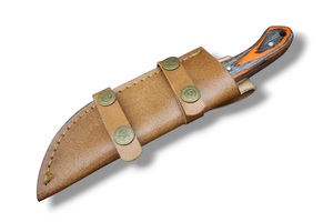 Couteau de Bushcraft artisanal en acier à haute teneur en carbone avec manche en bois Pakka et étui en cuir, vente en gros OEM, couteau à lame fixe pour l'extérieur - Product Image 5