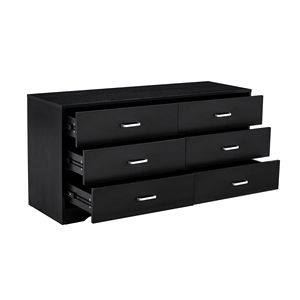 Comò Nero con 6 Cassetti per Bambini - Legno e Pannelli in MDF - Product Image 4