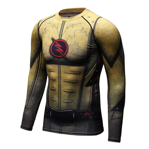 OEM <b>Heat</b>-Transfer Printed Professional Compression Rash Guard Quick Dry Karate Men Spandex/Polyester Breathable 220g Front/<b>Back</b> - Product Image 3