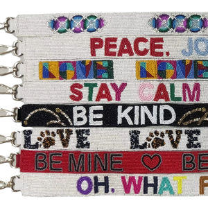 New Arrival Designer Ladies Beaded Mobile Phone Strap Handmade Seed Bead Guitar Strap Game Day Clear <b>Bag</b> Strap Travel - Product Image 1