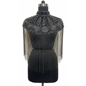 Couture Luxury Beaded Fringe Shoulder Cape <b>Shawl</b> for Dance Bridal Evening Wear Handmade OEM ODM Factory Direct Supplier Top - Product Image 1