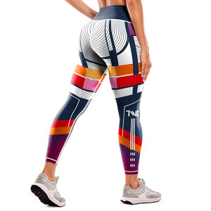 Leggings de yoga sans couture en Spandex/Polyester pour femmes, durables, avec dentelle décorative, taille haute élastique et respirants - Product Image 5