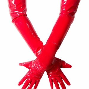 White PU Opera-Length <b>Gloves</b> Retro Style Unlined For Party Wear - Product Image 5
