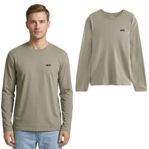 Camiseta Casual de Manga Larga de Algodón Premium para Hombre, Cuello Redondo, Logotipo Personalizado, Ropa Urbana, OEM, Marca Privada, Venta al Por Mayor - Product Image 1
