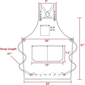 ผ้ากันเปื้อนครัวแบบหนาพิเศษ พร้อมสายรัดเอวและกระดุมปิด ผลิตจากผ้าโพลีเอสเตอร์ที่สวมใส่สบาย เหมาะสำหรับเชฟ พนักงานร้านอาหาร และบาร์ - Product Image 2