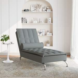 Chaise longue de massage gris foncé - Product Image 3
