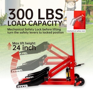 Capacité de 300 lb, cric de levage réglable pour utilisation à bord, construction robuste avec verrou de sécurité, roues et poignée antidérapantes pour tracteurs - Product Image 3