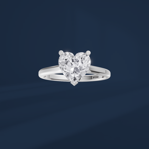 Anillo de Compromiso con Diamante Corte Corazón, Platino PT950, Joyería Clásica para Mujer - Product Image 2