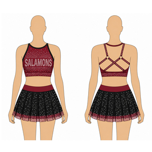 Servicio OEM del Fabricante, Vestidos de Animadoras Personalizados con Logotipo Frontal para Niñas, Material de Spandex/Algodón, Impresión por Transferencia de Calor - Product Image 3
