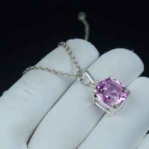 Colgante de Kunzita Rosa de Lujo, Plata de Ley 925, Collar Minimalista, Regalo de Joyería para el Día de San Valentín - Product Image 5
