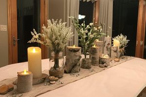 Support de bougie chauffe-plat en bois de bouleau pour mariage, décoration de table en bois, décoration de fête - Product Image 3