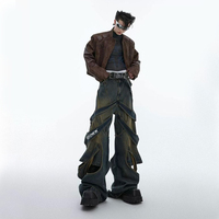 DiZNEW Jeans Fabricante Jeans Pierna ancha suelta Estilo coreano Pantalones vaqueros guapos para hombres Must-have