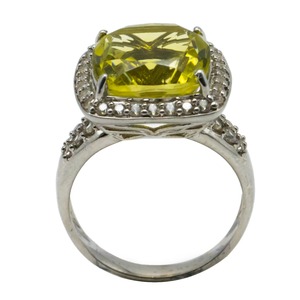 Luxury Yellow Zircon Gemstone Women's Ring in 925 Sterling Silver Rhodium Plated Pave Setting Oval Cut CZ Halo Design - Product Image 2