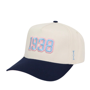 สีขาว สีน้ำเงินกรมท่า 1938 หมวกแก๊ปแบบมีซับในผ้าซาติน หมวกเบสบอลแบบปรับได้ หมวกแก๊ปสตรีทแวร์แบบลำลอง เครื่องประดับศีรษะ เครื่องประดับแฟชั่น - Product Image 3
