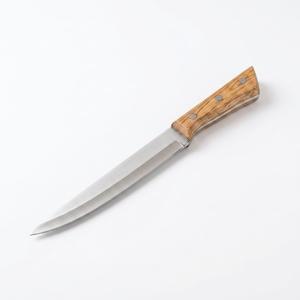 Couteau de chef à lame fixe personnalisé en acier inoxydable avec manche en bois naturel, support OEM, qualité industrielle DIY - Product Image 1