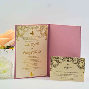Caja de Invitación de Boda Plegable de Lujo en Azul Rey con Aspecto de Seda, Cinta de Satén Blanca, Broche de Diamantes de Imitación, Bolsillos y Tarjeta Metalizada - Product Image 3