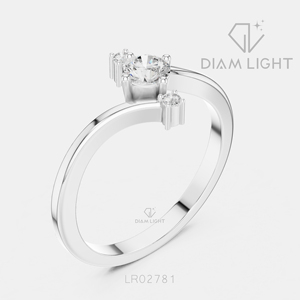 Bague élégante en diamant de laboratoire taille ronde 0,25 carat en or blanc 14 carats, certifiée IGI, couleur F+, clarté VS+, bijoux fins pour femme, cadeau - Product Image 2