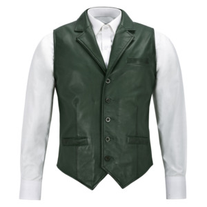 Chaleco de Cuero Napa Genuino Hecho a Mano para Hombre, Chaleco Formal de Negocios con Múltiples Bolsillos, Proveedor Mayorista Directo de Fábrica OEM ODM - Product Image 6