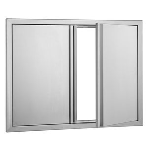 Puerta Doble Empotrada de Acero Inoxidable para Cocina Exterior, 31W x 24H Pulgadas, Puerta Vertical Empotrada en la Pared para Acceso a Barbacoa y Almacenamiento - Product Image 1